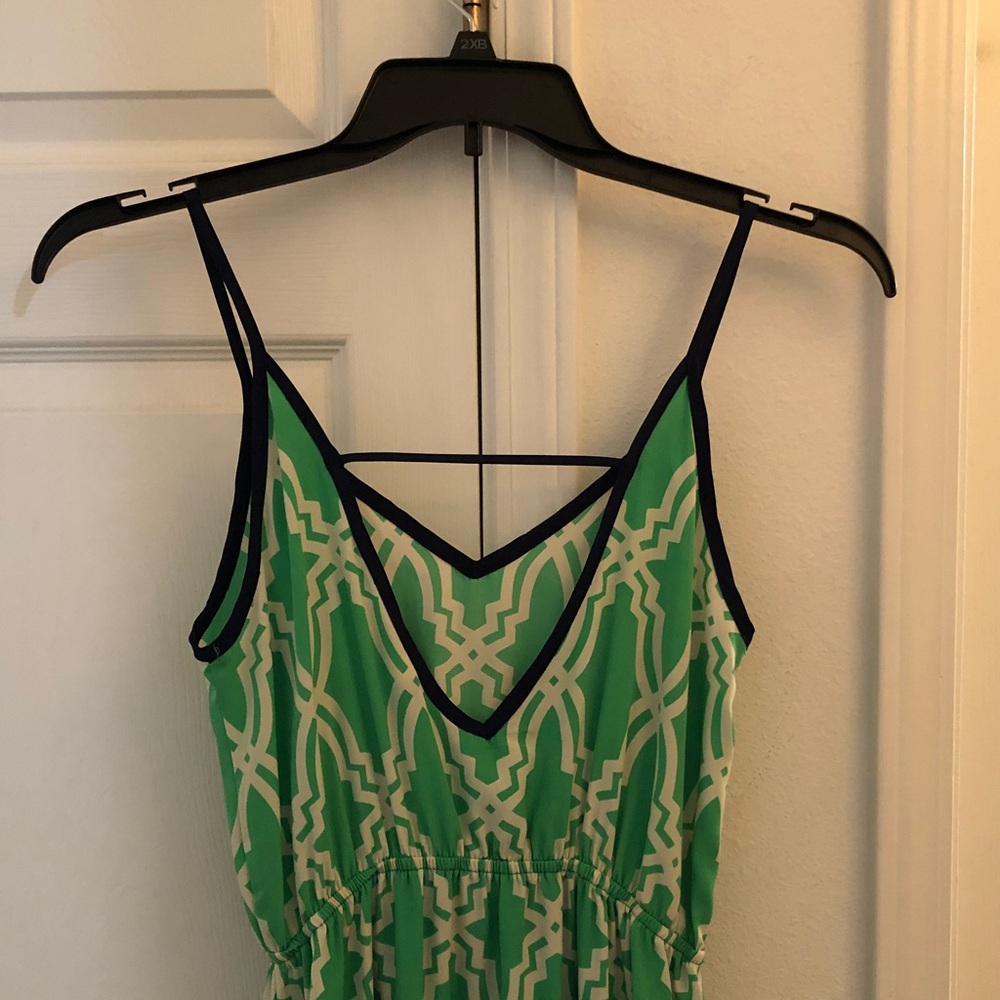Francesca Elegant Green Patterned Maxi Dress Size… - image 3